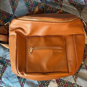 Fawn Design Tan Original Baby Bag Faux Leather Backpack